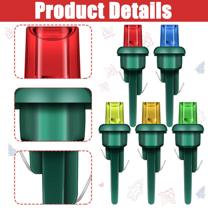 Mudder 80 Pieces Christmas LED Replacement Bulbs Outdoor String Light Replacement Bulbs for Christmas Tree Light Supplies(Simple Style,Red, Yellow, Green, Blue, Orange)