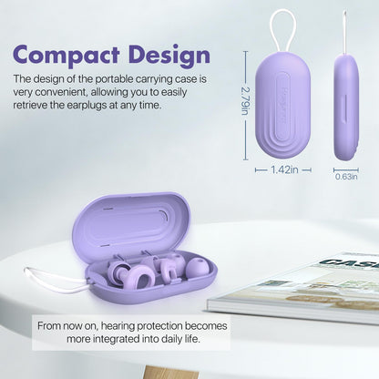 Hearprotek Earplug Cases, Portable Earplug Holder, Mini Storage Case Earbud Plug Organizer Ear Plug Case Durable Small Carrying Case for Travel, Business Trip (Purple)