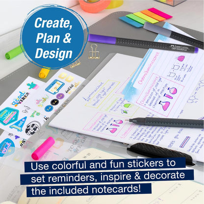 Faber-Castell Essential Note Taking Supplies - Studying Essentials Set with 6 Fineliner Journal Pens, College School Supplies, Stationary and Planner Accessories