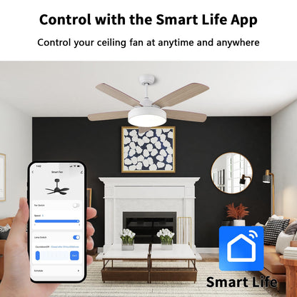 Universal Smart WiFi Ceiling Fan Remote Control Kit, Compatible with Alexa, Google Assistant and Smart Life App, No Hub Required DIMMER