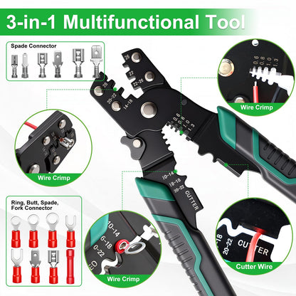 Twidec/1100pcs Wire Connectors Kit,Insulated Electrical Wire Terminals,Waterproof Crimp Connector kit Includes Spade Fork Ring Bullet Insulated Connectors Wire connectors and Wire Crimper Tool
