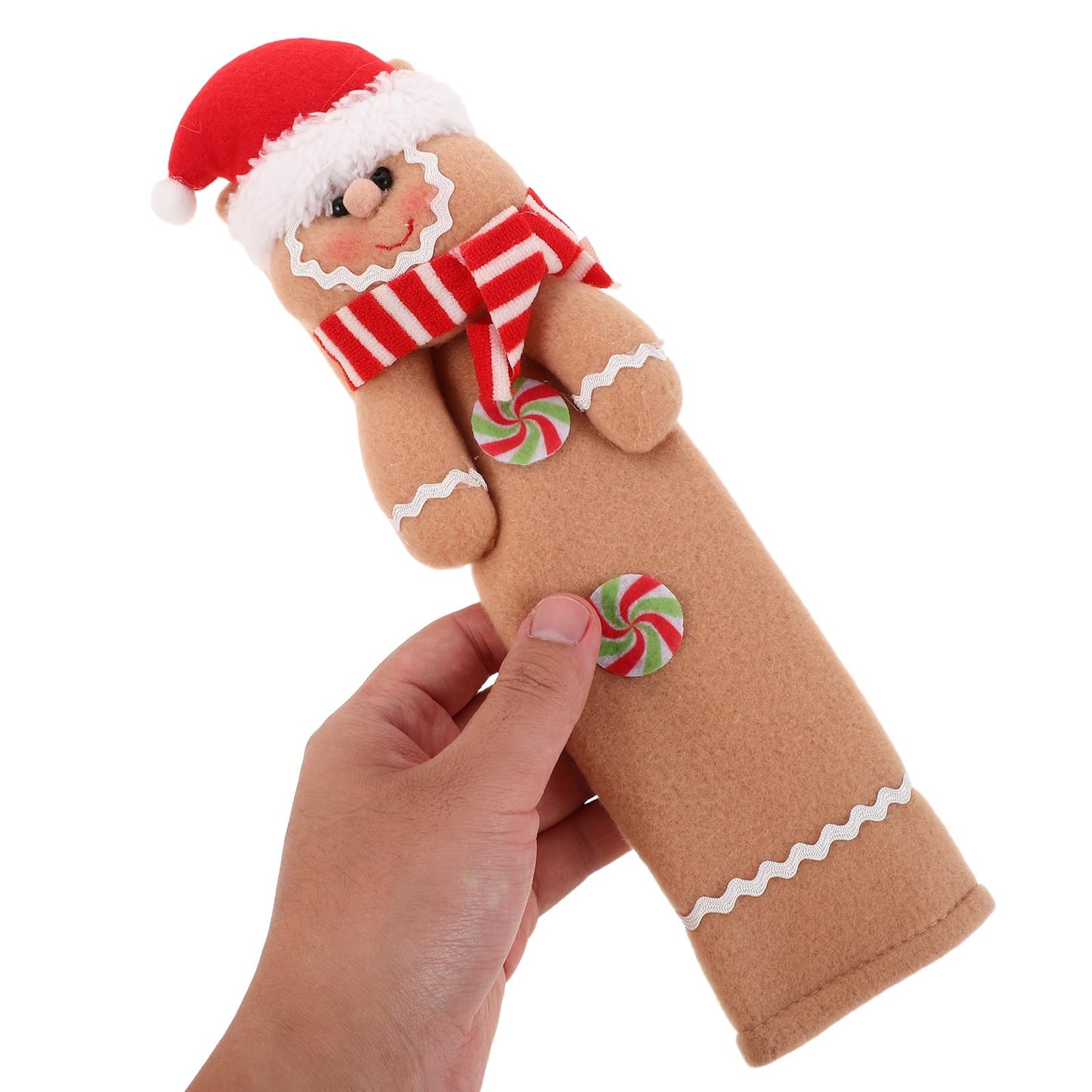 jojofuny 2Pcs Christmas Refrigerator Handle Covers - 11.5" X 6.5" Gingerbread Refrigerator Door Handle Covers, Gingerbread Christmas Kitchen Decor