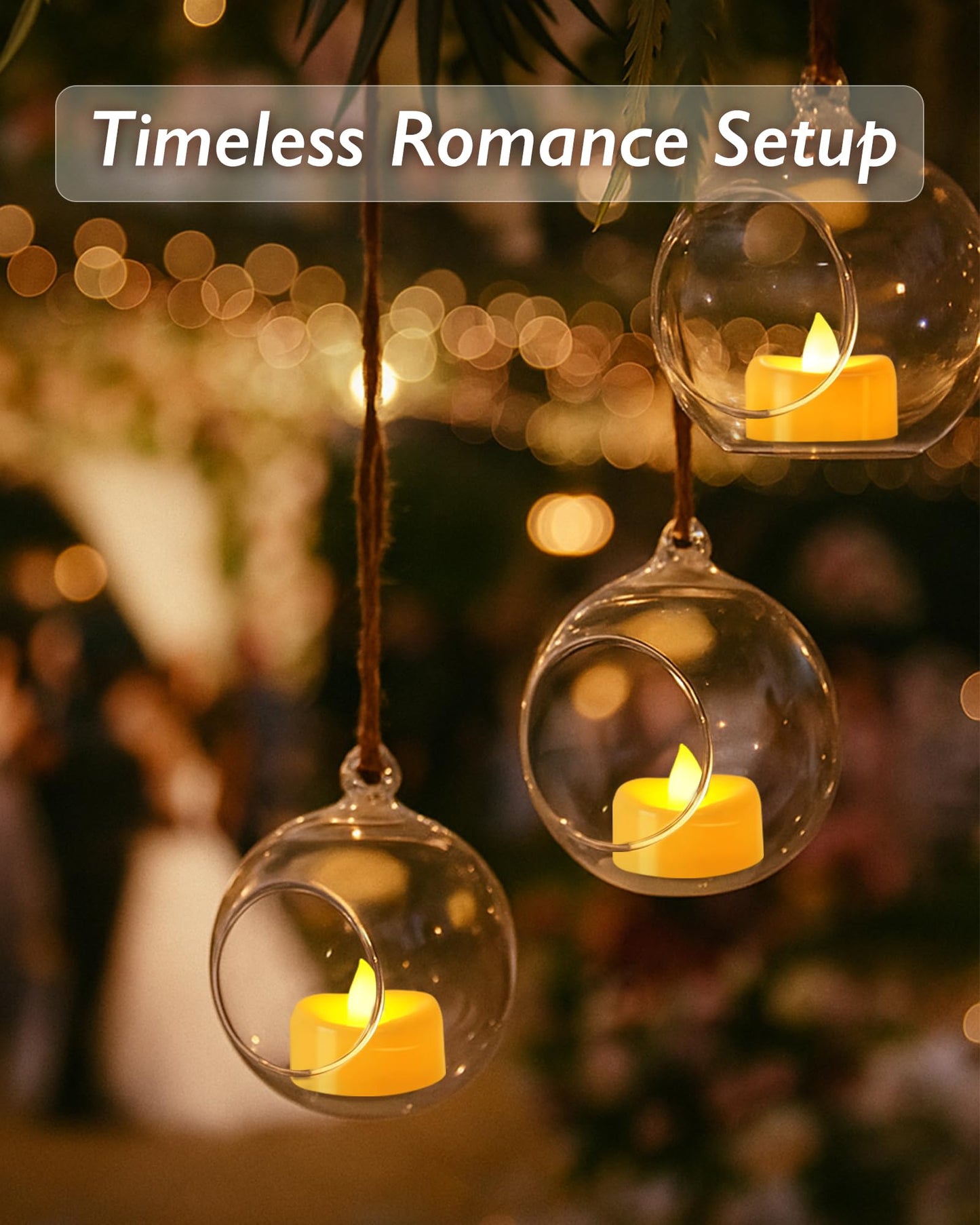 Raycare 24 Pack Tea Lights with Timer, 6H Timer Built-in, Flameless Battery Operated Tea Lights in Warm Yellow, Flickering Votive Candle for Wedding Party Halloween Thanksgiving Christmas Decorations