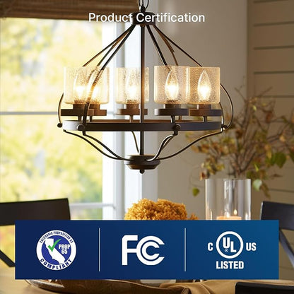 FLSNT 60W Equivalent LED Chandelier Light Bulbs, Dimmable LED B11 E26 Candelabra Base Bulbs, 3500K Natural White, 550LM, 6 Pack UL,CA65 Listed.