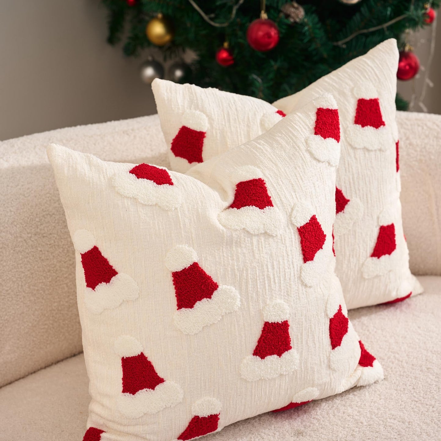 Avigers Throw Pillow Covers, Red White Gold Velvet Cover, 18 x 18 Inch