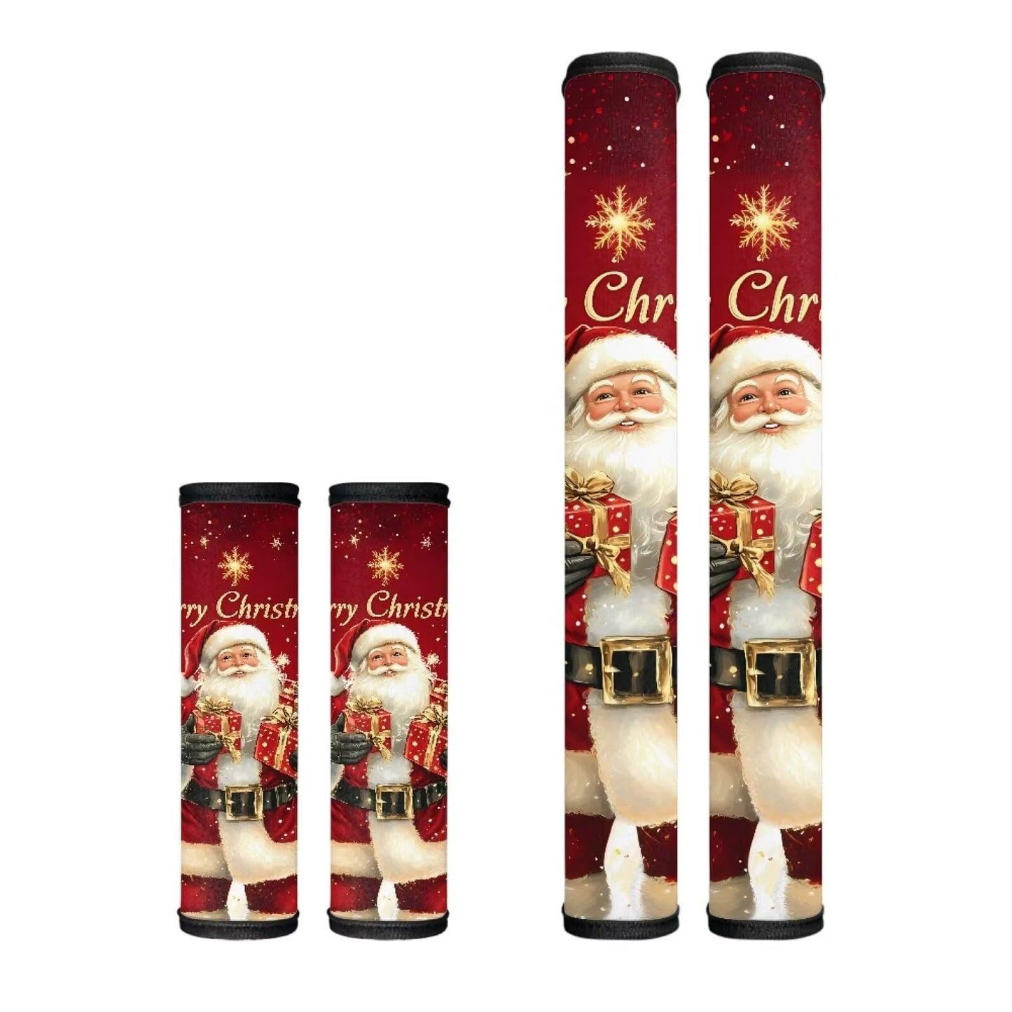 Mintulipy Xmas Refrigerator Door Handle Covers 4 PCS Christmas Santa Claus Protector Fridge Dishwasher Oven Keep Off Fingerprints Food Stain
