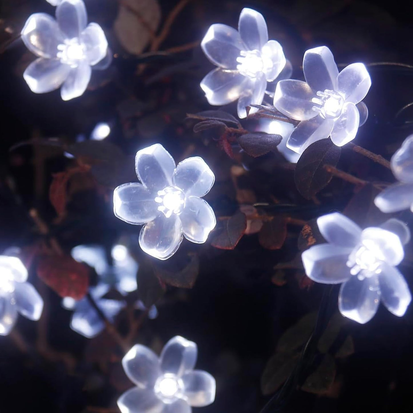 FULLBELL LED Lights for Bedroom Flower String Lights 33 Feets 100 LED Memory String Lights Indoor Outdoor Fairy Lights Bedroom Wedding Party Wall Home Decor Tiktok Trends Items (White)