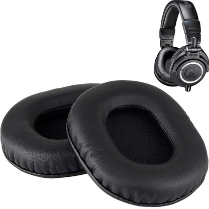 2 Pack M50X Ear Pads Cushions Replacement Compatible with Audio Technica ATH M50X M50XBT M50RD M40X M30X M20X MSR7 SX1 Monitor Headphones,Ear Muffs Memory Foam Earpads