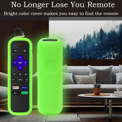 Silicone Protective Controller Cover fits for Roku TV Voice Remote | Element Roku | Westinghouse Roku TV Controller Cover,Glow in The Dark