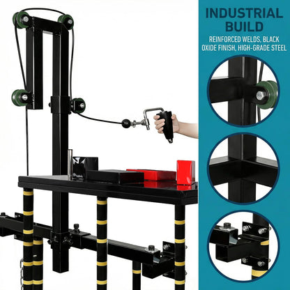 STARSNET Arm Wrestling Training Equipment, Wrist Exerciser Strength Develop Machine with Handle for Forearm Wrist Biceps Triceps Workout at Home or Gym