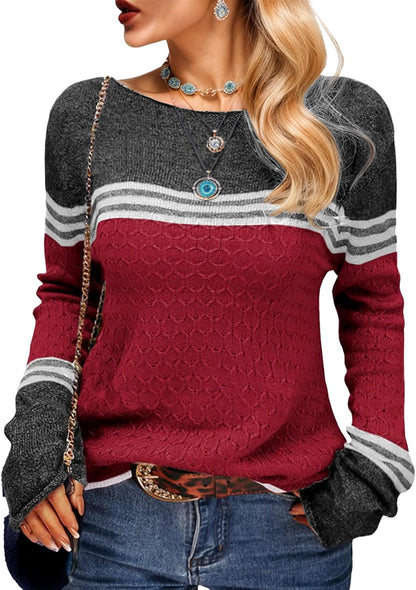 Womens Sweaters Fall 2025 Fashion Boho Trendy Lightweight Pullover Crew Long Sleeve Cute Tops for Women Winter Outfits