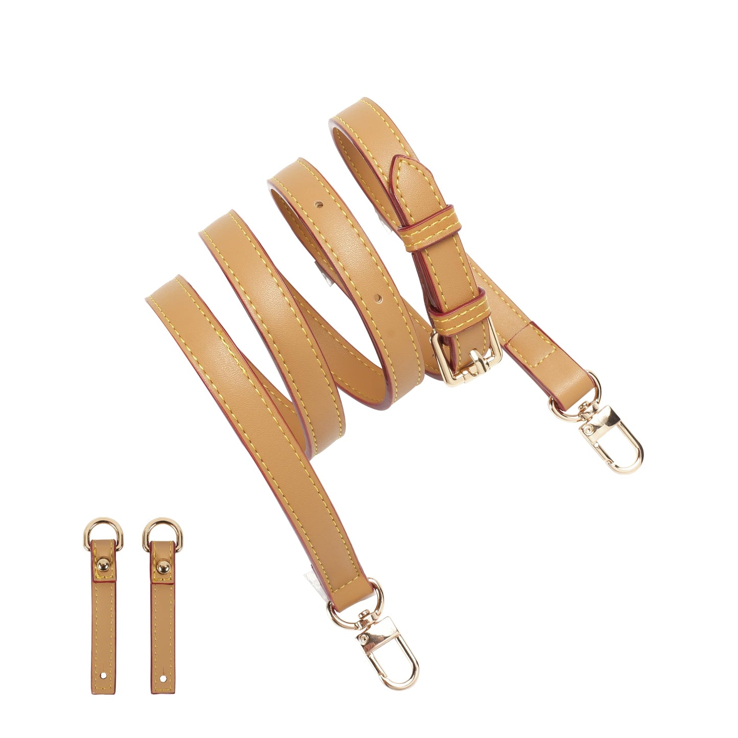 LvansWtl Adjustable Vachetta Leather Replacement Strap, Compatible with Diane，Pochette，Saumur，Boulogne Crossbody/Single-Shoulder/HOBO Bags with Length 37.8-48.43in (0.59" Width)