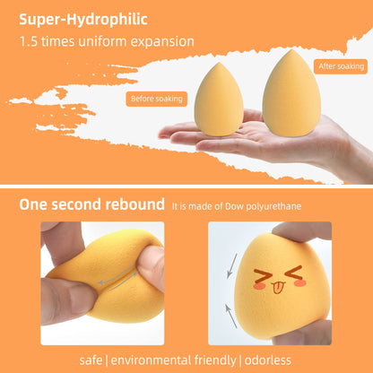 COSTICA Makeup Sponge Set Blender, Beauty Sponge Makeup Blender Flawless for Liquid - Multi Colored 4 pcs Rose Series