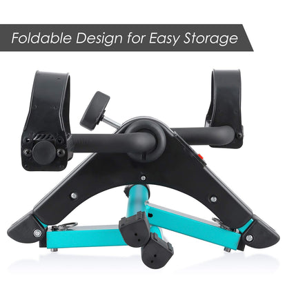 Uten Folding Pedal Exerciser, Under Desk Bike Pedal Exerciser, Mini Under Desk Exercise Bike Foot Hand Cycle Portable, Arm and Leg Exercise Peddler Machine with LCD Monitor, Leg Exercise Equipment