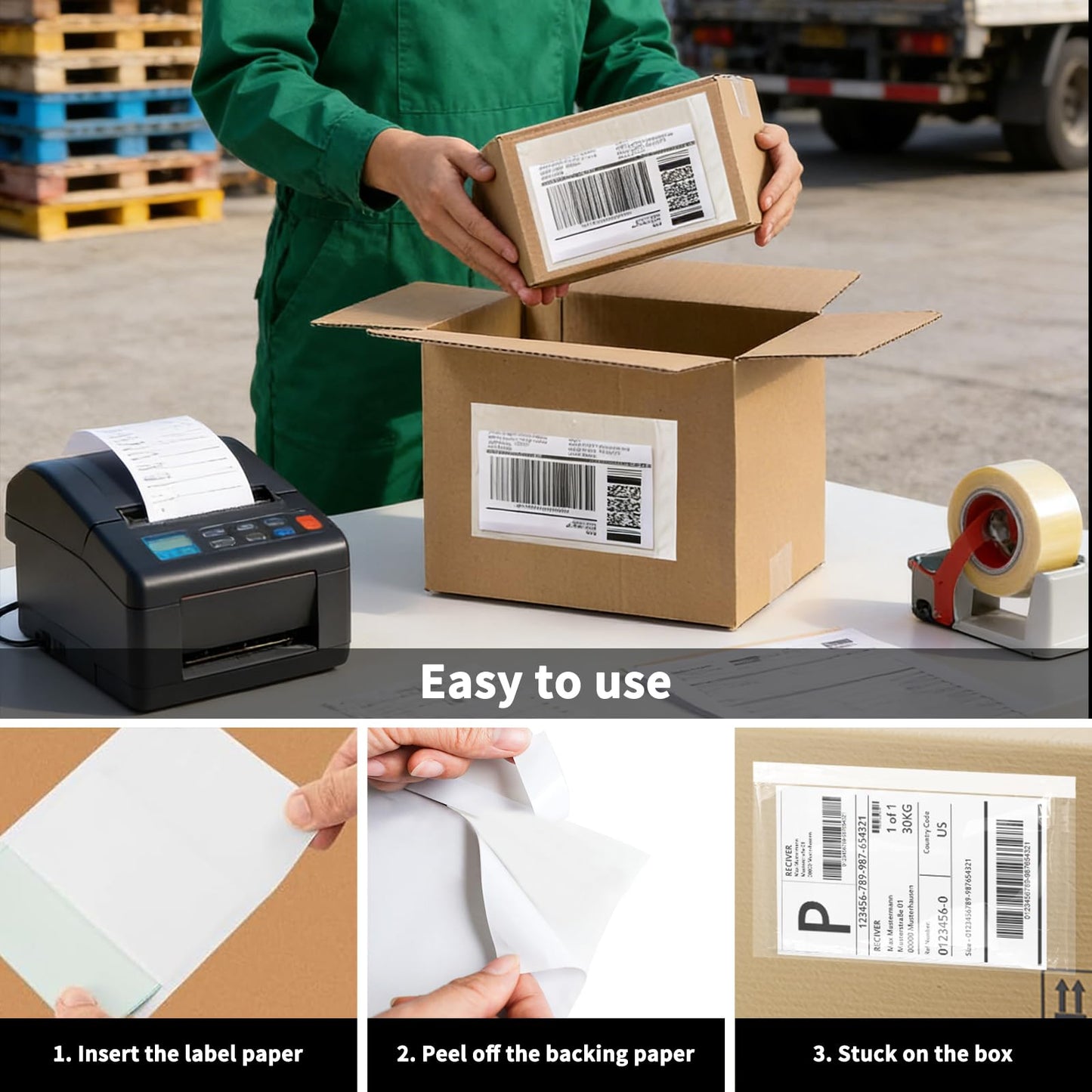 9527 Product 6" x 9" Clear Adhesive Top Loading Packing List Clear Shipping Pouches, Mailing/Shipping Label Envelopes (100 Pack)