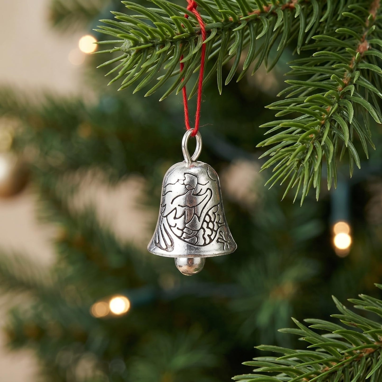EXCEART 20pcs Tibetan Silver Bell Charms Pendants Antique Christmas Jingle Bells Spacer Beads for Door Hangers Xmas Tree Pendant Wreath Decor Holiday Jewelry Making