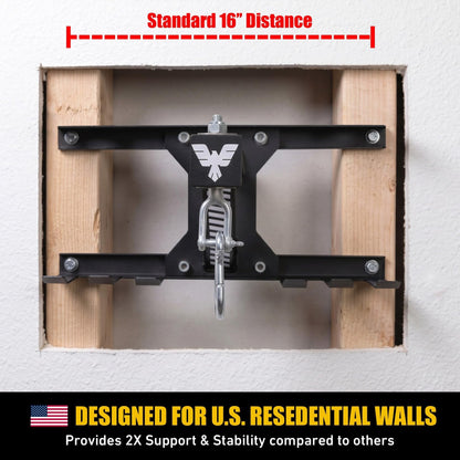Elite Sports Heavy Duty Wall Mount Punching Bag Hanger, Fixed Stainless Steel Boxing Bag Bracket with Phone Holder, Jump Rope & Dumbbell Hooks, for MMA, Muay Thai, Kickboxing, Gym & Home Training