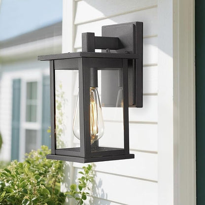 Bestshared Outdoor Wall Lantern Sconce,Outside Wall Lights for House,Porch Lighting Fixture,Anti-Rust Powder Coat Black Lamp Light for Front Porch Corridor Doorway Patio(Black,4 Pack)