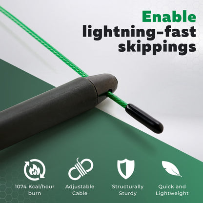 PICSIL Sphinx Rope, 360° Speed Jump Rope with Dual Bearing System, Fast, Lightweight Skipping Rope Made from ABS Plastic, Jump Ropes for Fitness, Boxing, and Conditioning, For All Ages, Black