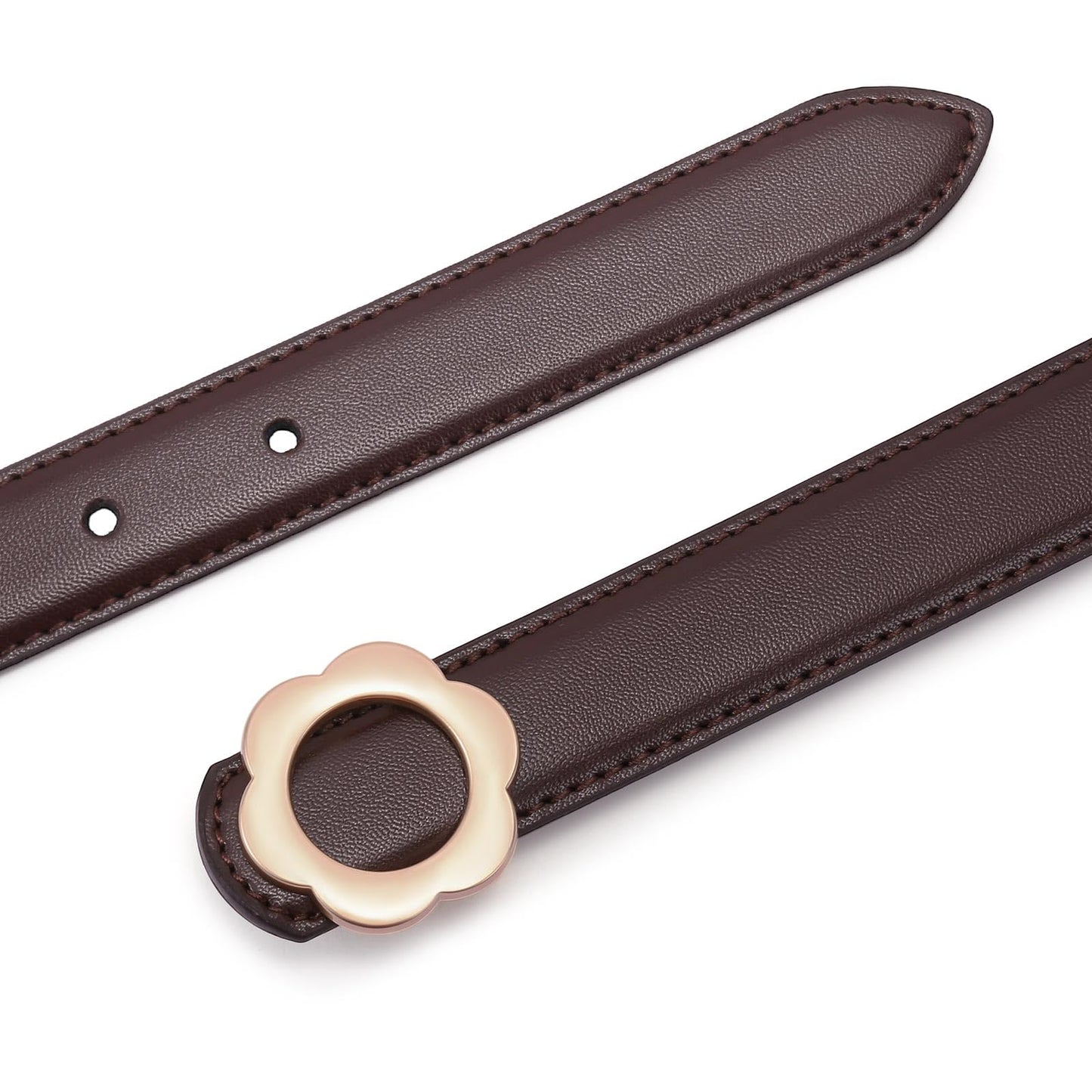 LEEXTON Women Leather Belts Jeans Pants Dresses Fashion Waist Belt for Ladies with Gold Buckle