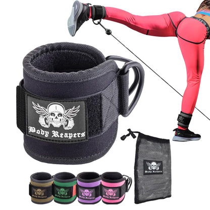 Body Reapers Workout Ankle Straps for Cable Machine Women, Ankle Cuff Cable Attachment, Ankle Clips for Cable Machine, Glute Kick Back Ankle Straps, Glute Workout, Lower Body Exercises - Single