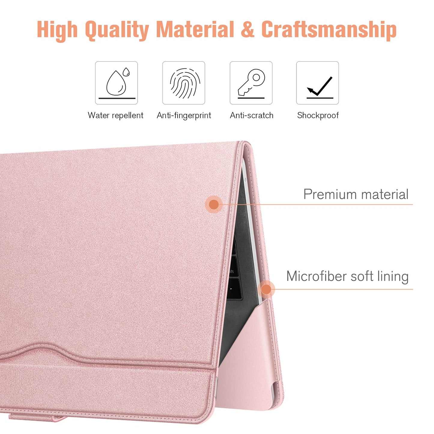 Fintie Sleeve Case Cover for MacBook Air 13.6 A3449 A3240 A3113 A2681 M5 M4 M3 M2, Air 13 A2337 (M1) A2179 A1932, MacBook Pro 13 A2338 (M2 M1) A2251 A2289 A2159 A1989 A1706 A1708, Rose Gold
