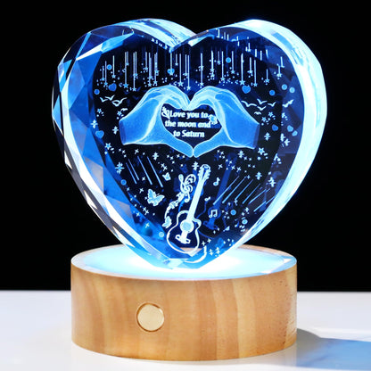 Arikyrist 3D Crystal Heart Engraved Love Finger Night Light Gifts for Music Lover Special Merch Concert Stuff Keepsakes for Women Fans Collectible Home Decor