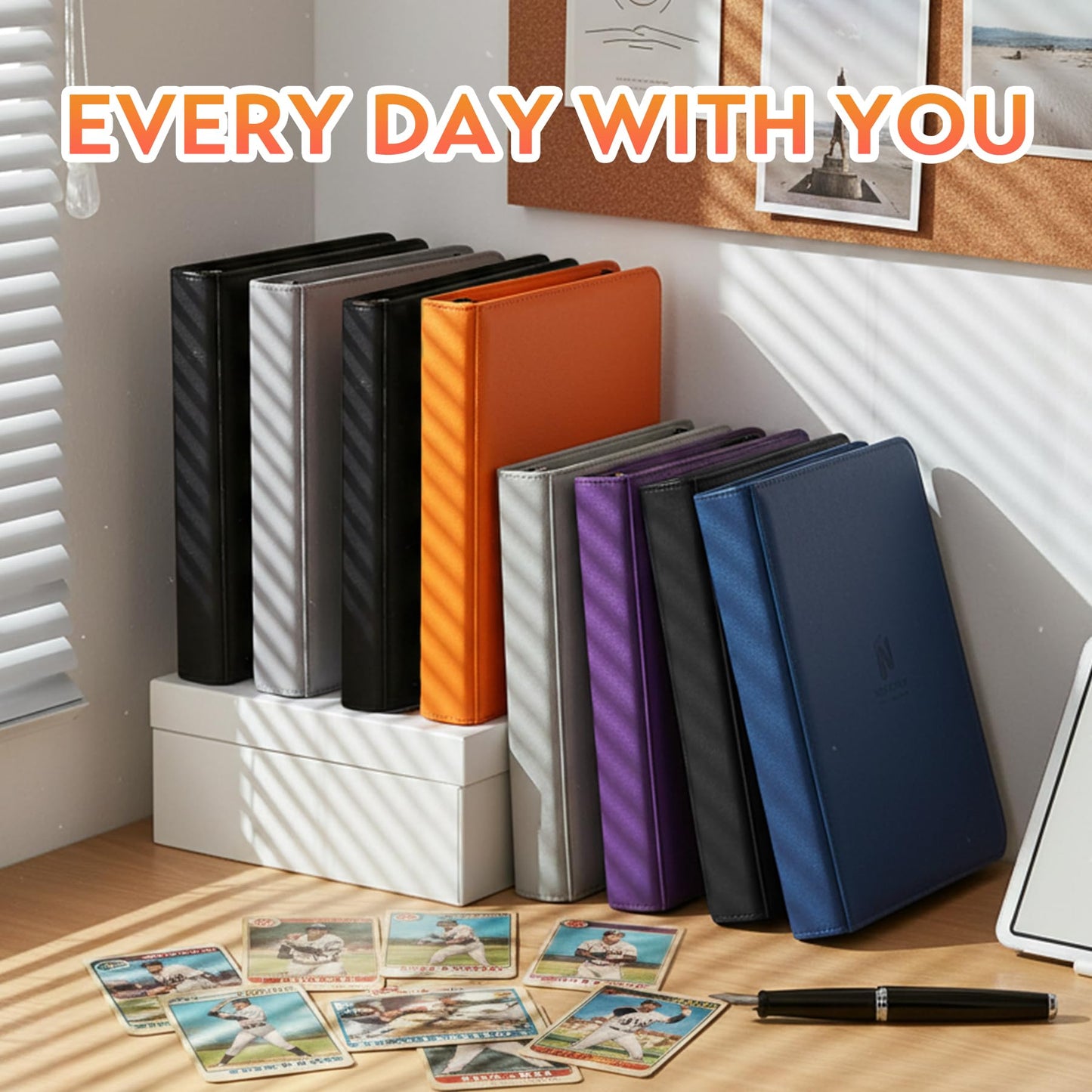 1000+ Pockets Premium Trading Card Binder, 16 Pockets Trading Card Binder Ringless Side Loading Trading,Card Holder Folders for MTG, TCG, Game Cards & Sports Cards(Black)