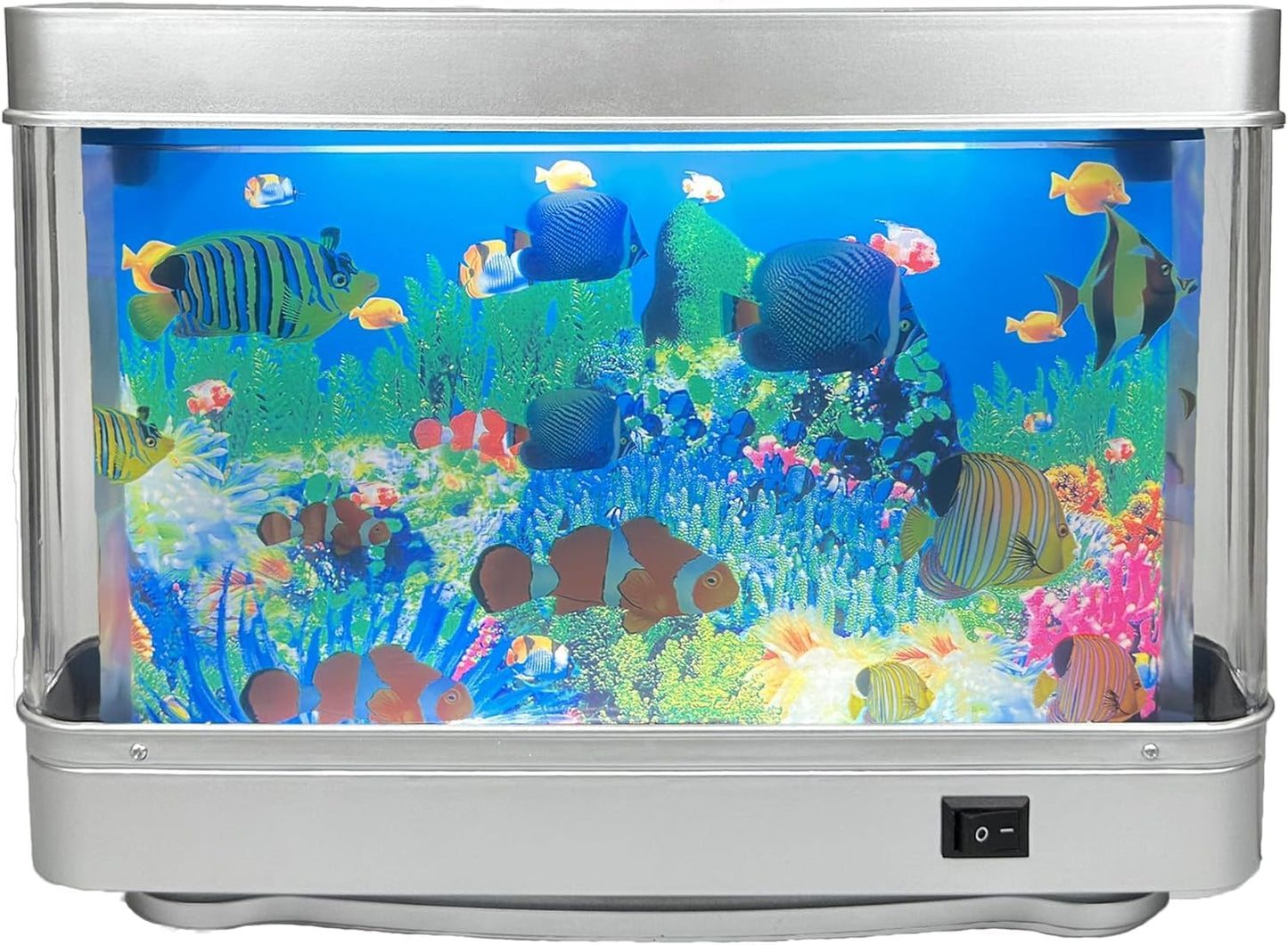 Tokenkuko Fake Motion Fish Tank Mini Aquarium, Artificial Tropical Decorative Lamp Night Light with Moving Fish, Gift for Family(US Plug)