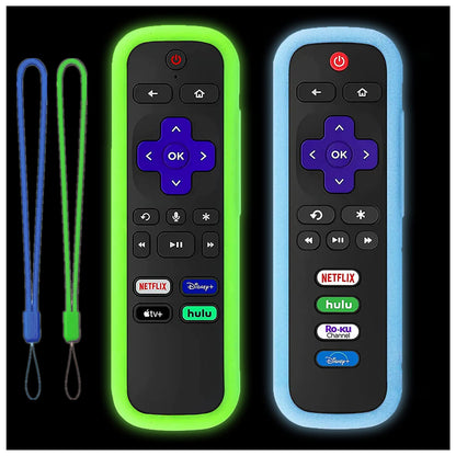 Silicone Protective Controller Cover fits for Roku TV Voice Remote | Element Roku | Westinghouse Roku TV Controller Cover,Glow in The Dark