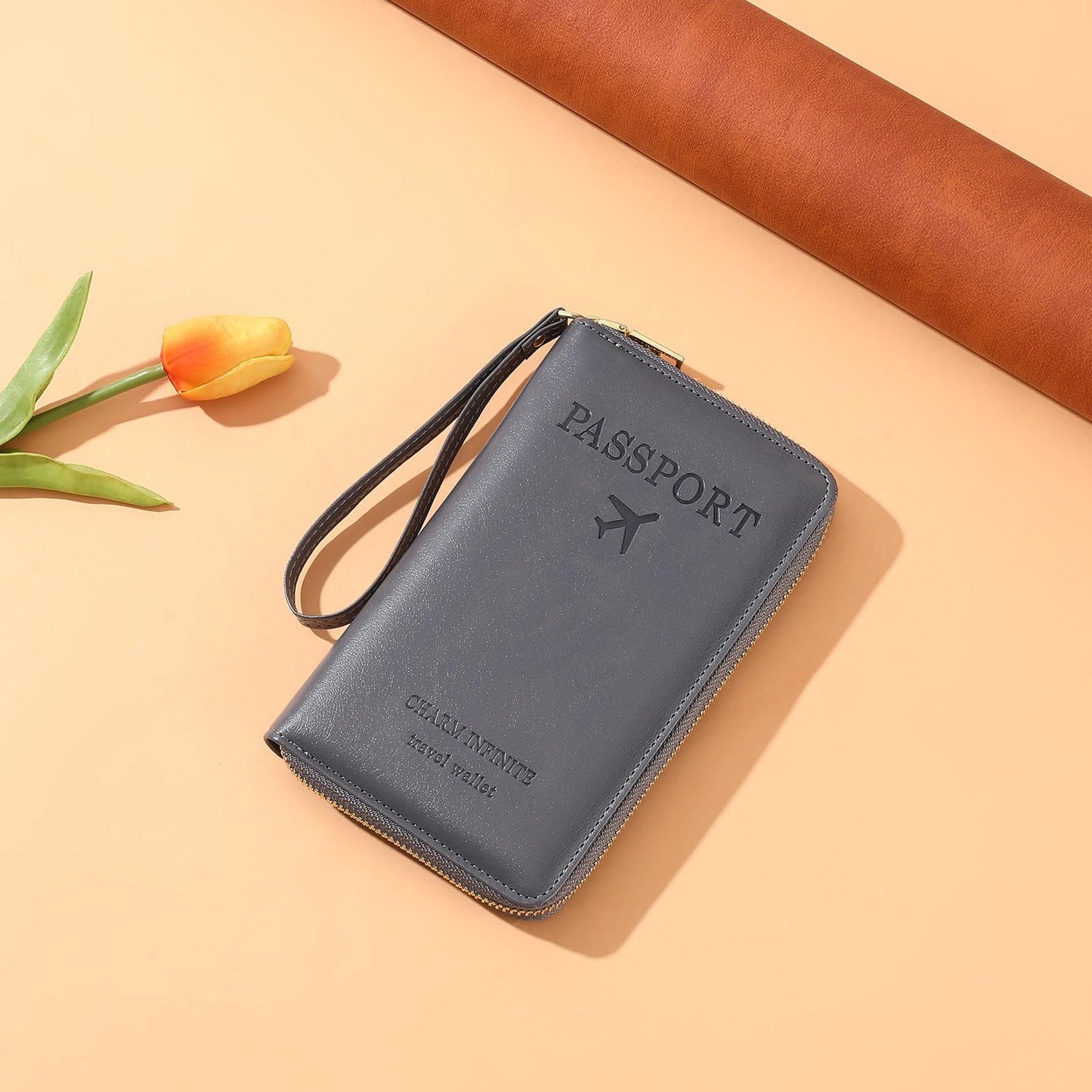 LEEXTON Leather RFID Blocking Passport Holder Travel Wallet, Passport Cover/Travel Wallet for Women/Men with
