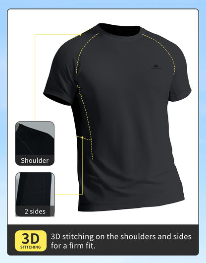 Pioneer Camp Mens Moisture Wicking Running Workout Shirt Performance Athletic T-Shirts UPF 50+ Short Sleeve Active Gym Tops