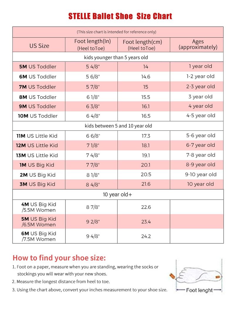 Stelle Ballet Shoes for Girls Toddler Ballet Slippers Soft Leather Boys Dance Shoes for Toddler/Little Kid/Big Kid(Black, 6MT)