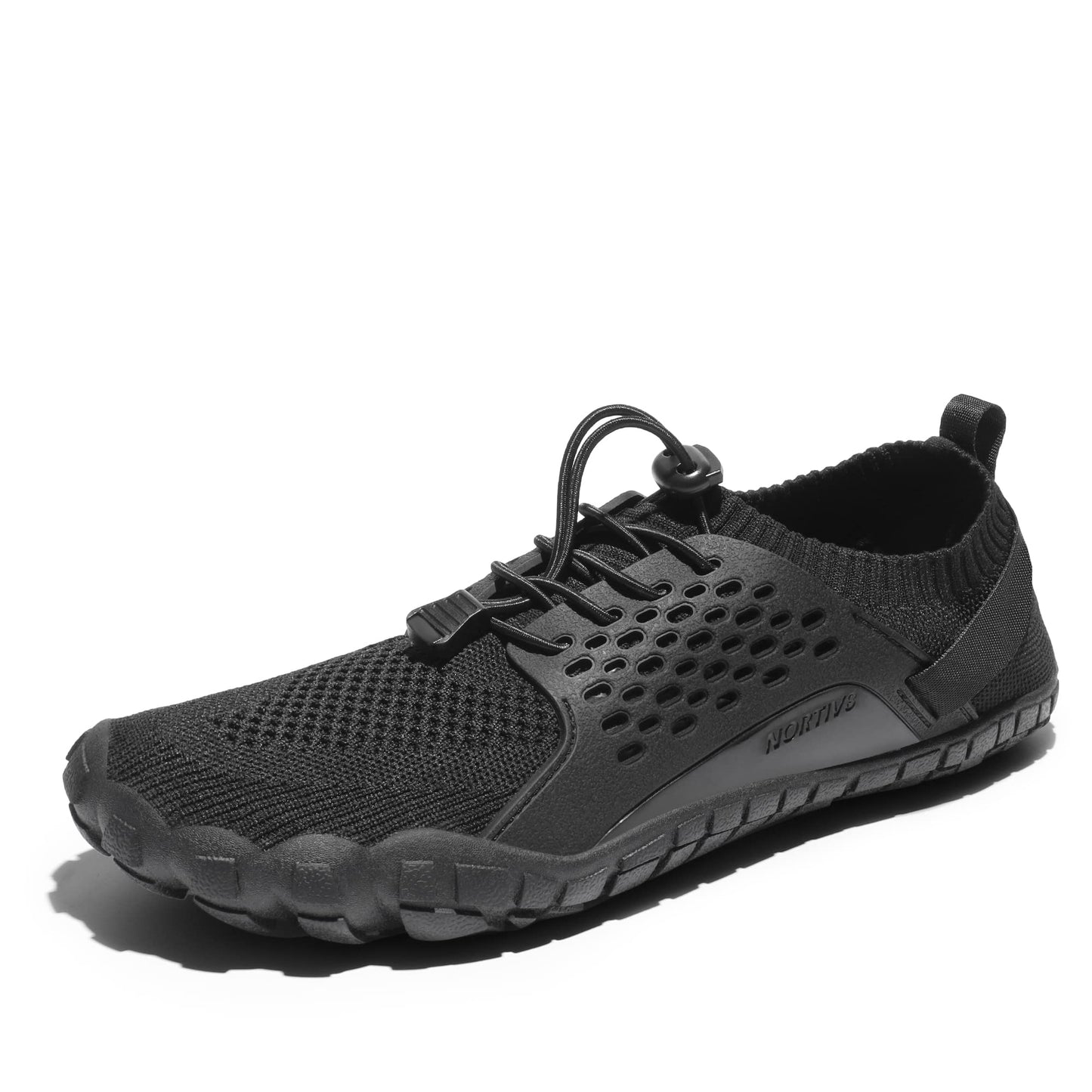 NORTIV 8 Mens Lightweight Barefoot Aqua Water Shoes for Outdoor Sports, Swim, Fishing, Hiking, Diving, Surf Walking, Black - 10 (TREKMAN-2)