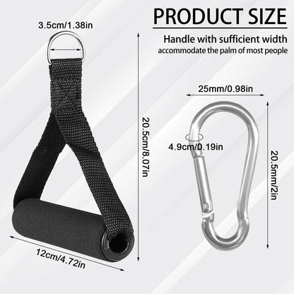 BLMHTWO 4PCS Resistance Band Handles, Heavy Duty Gym Handles Rope Exercise Handle with 4 Carabiners, Workout Handle for Cable Machine Attachment (Black)