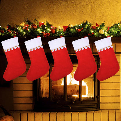 24 Pack Christmas Stockings Bulk 15 Inches Red Felt Xmas Stockings Holiday Big Santa Stockings for Fireplace Hanging Christmas Decorations