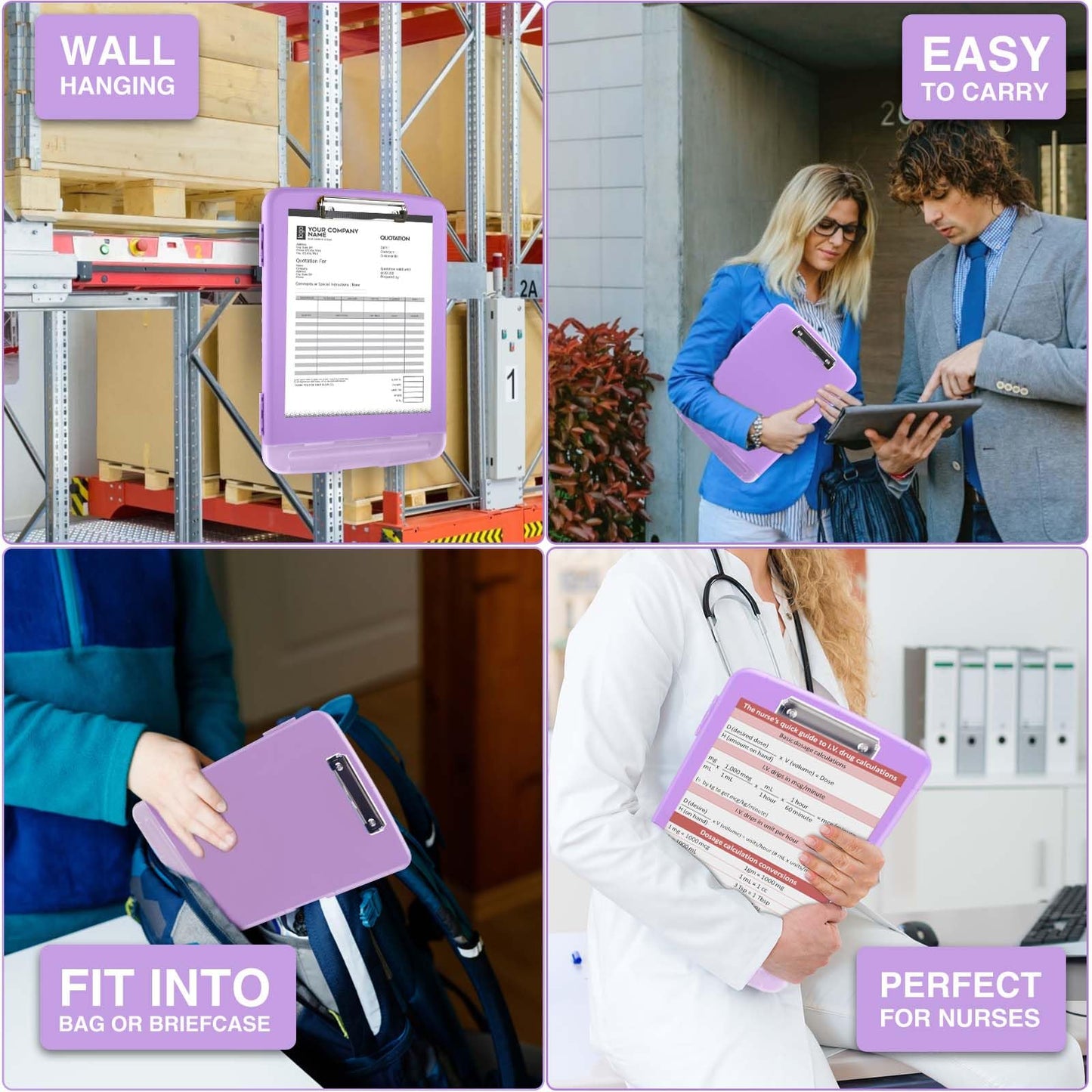 Sooez Clipboard with Storage, Clip Board 8.5 x 11 with Pen Holder, Plastic Organization Case Box for Letter Legal A4 Size Paper, Low Profile Clip, Nurses Teachers Must Haves, School & Office Supplies