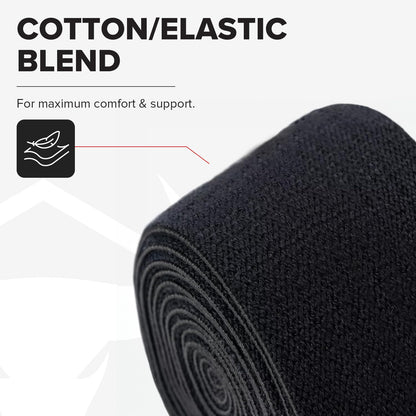 Knee Wraps for Weightlifting - 80" Elastic Knee Straps for Squats and Weight Lifting - Lifting Knee Wraps for Strength & Compression Wrap - Knee Support for Squatting, Powerlifting, Gym (Black)