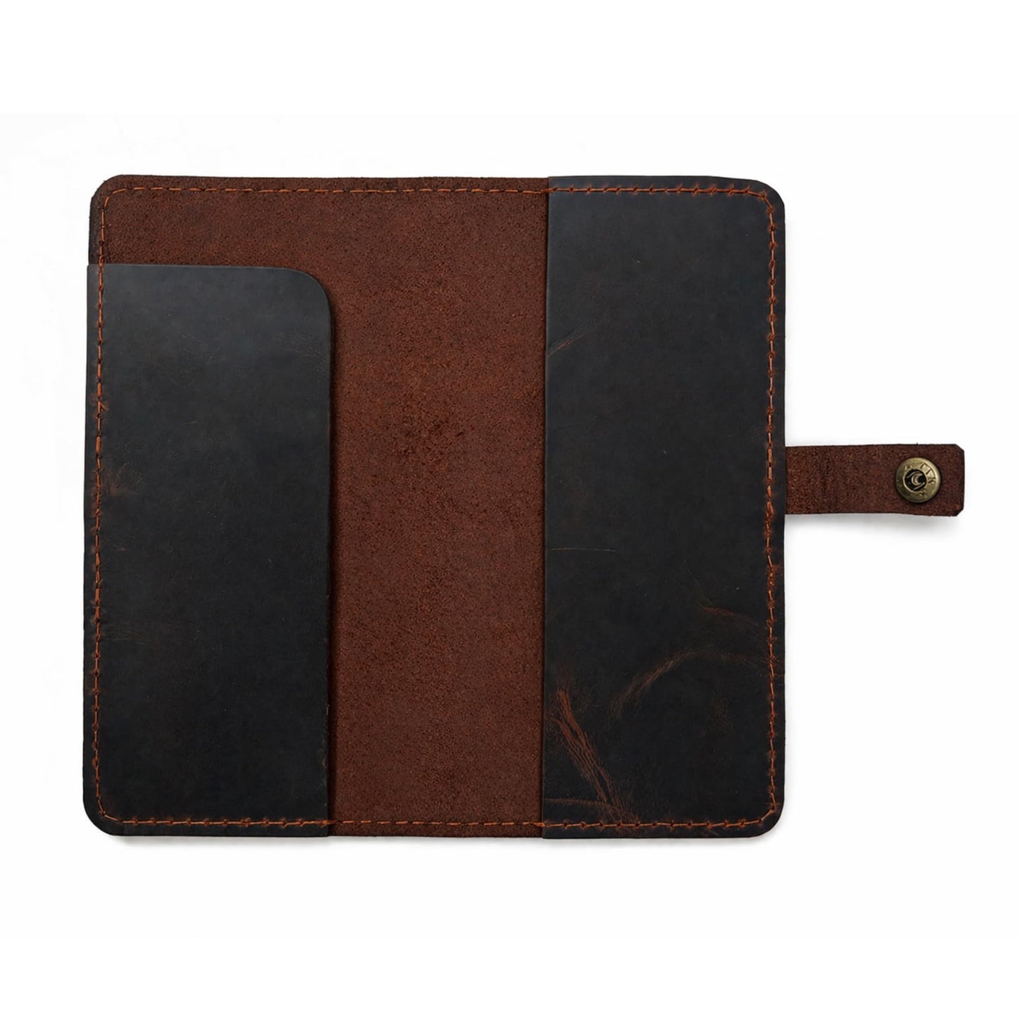 PavinCrafter Leather Checkbook Cover for Men, Women, Full Grain & Distressed Leather Checkbook Holder Slim Bifold Organizer for Personal, Duplicate Checks with Pen Holder Travel Business Use