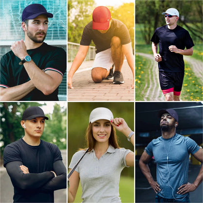 Sport Cap,Soft Brim Lightweight Running Hat Breathable Baseball Cap Quick Dry Sport Caps Cooling Portable Sun Hats for Men and Woman Performance Cloth Workouts and Outdoor Activities Black