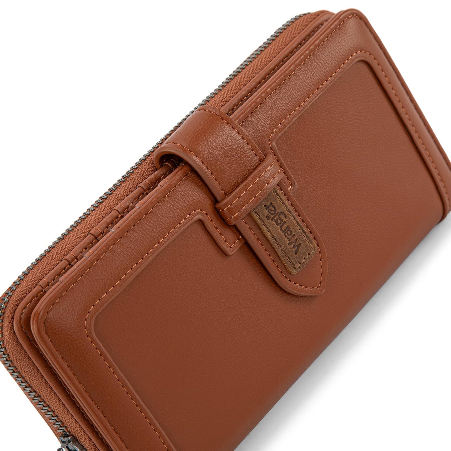 X Wrangler Brown Wallets for Women Wristlet Wallets, Card Cases & Money Organizers Large Capacity Bifold Clutch Phone Wallet Ladies Female Credit Card Cash Wallet with ID Window