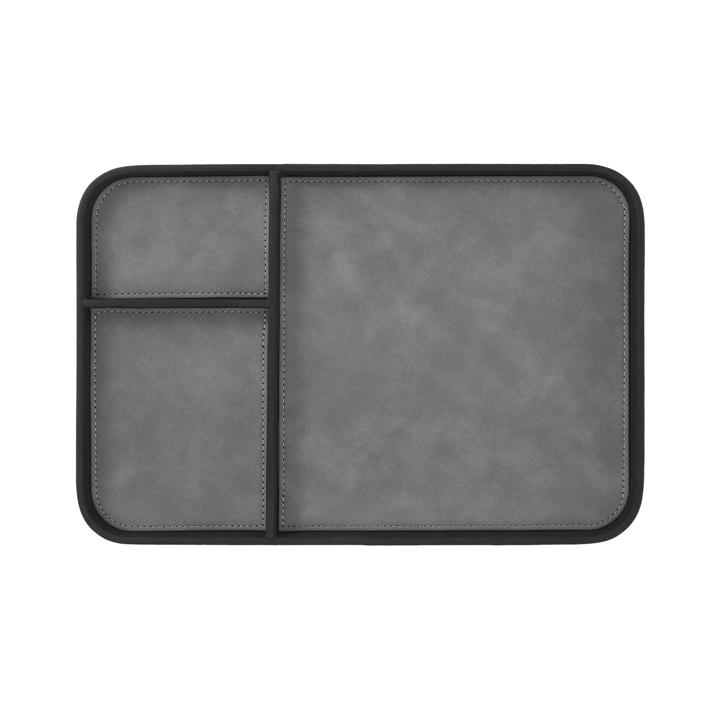 SITHON Valet Tray Trendy Organizer, Premium PU Leather Stylish and Organized Multifunctional Catchall Bedside Vanity Tray Nightstand Caddy Holder for Keys, Watch, Wallet, Jewelry and more (Black)