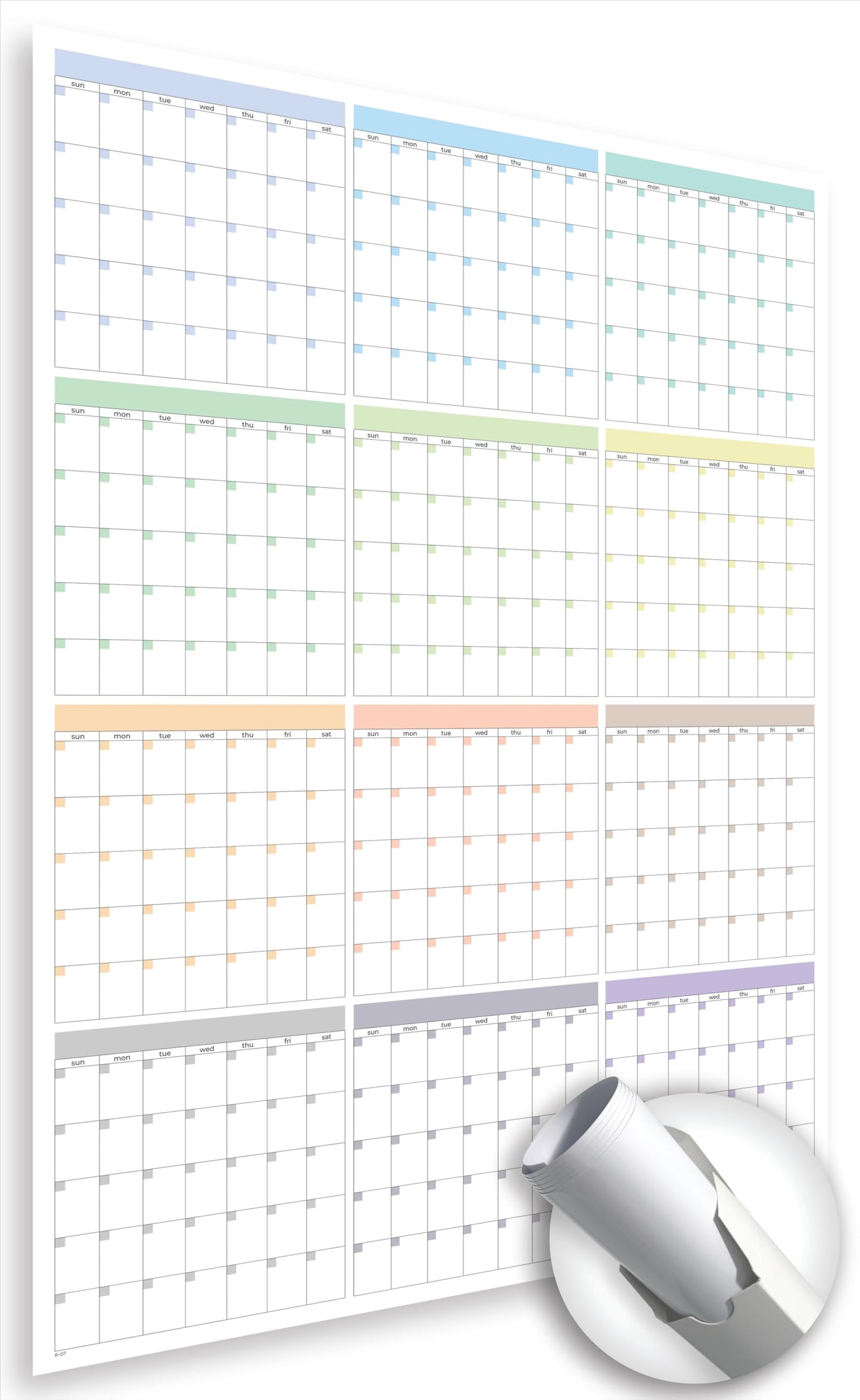 Large Wall Calendar Undated (39 x 27 inches) Double Sided Dry Erase Yearly & Monthly Wall Calendar, Big Erasable Planner for Home, Office, Classroom, Thick Paper with Gloss Lamination, Full Year View.