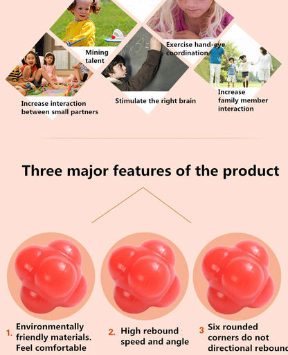 Ai Hang Reaction Ball, 6-Sided Agility Training Ball for Baseball, Soccer, Lacrosse, Basketball, Softball, Hand-Eye Coordination Training Equipment