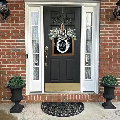16'' Personalized Last Name Welcome Sign, Wreath for Front Door Outside, Spring Wreath for Front Door Decor, Farmhouse New Home Gifts for Home (O)