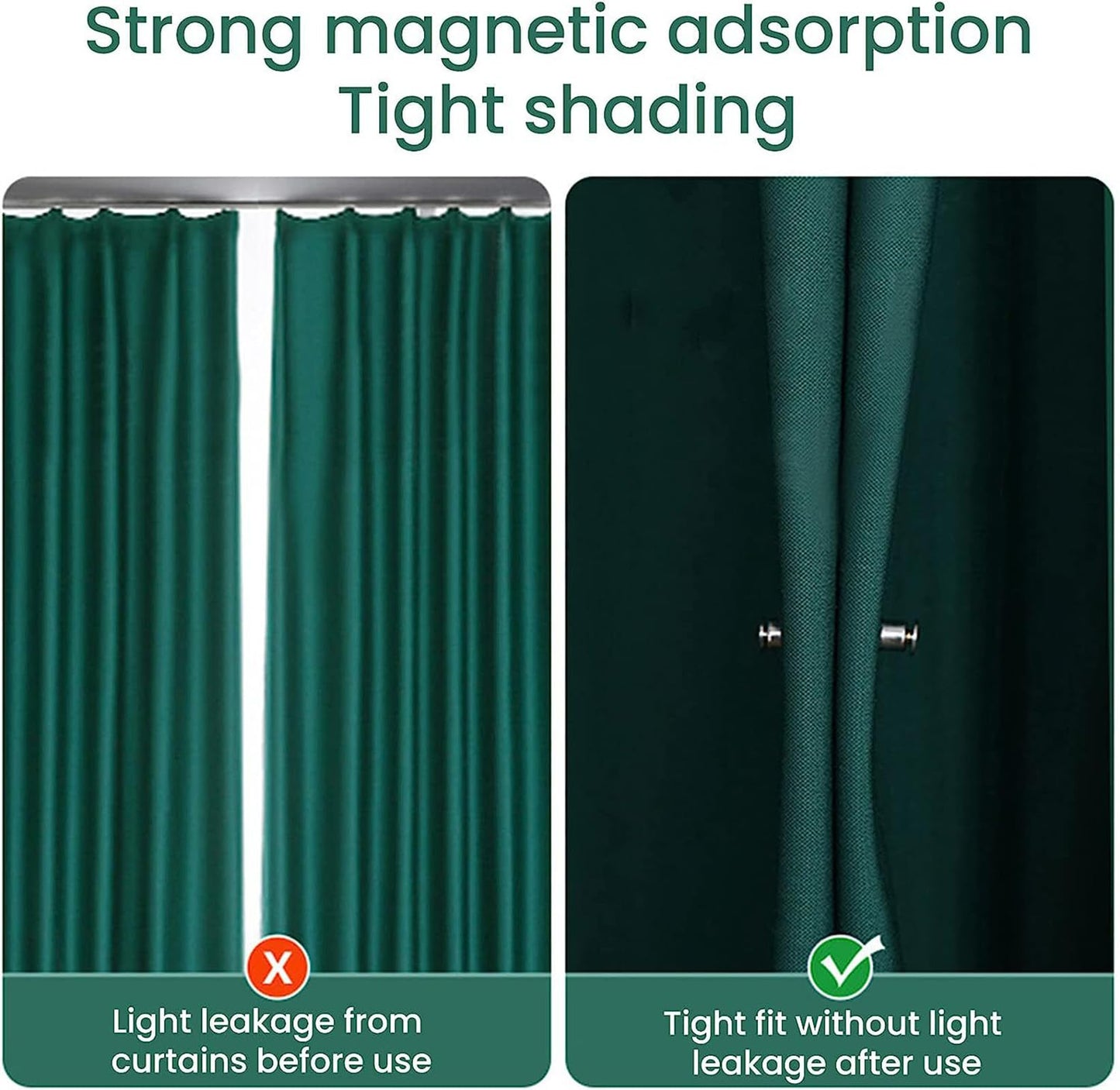 20 Pairs Curtain Magnets Closure,Magnetic Curtain Clips,Strong Magnets Curtains Weights for Prevent Light Leaking Keep Curtain Closed for Home Bedroom Office Curtain Draperies（0.98inch）