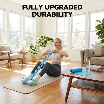Pedal Resistance Band, 6 Tube Blue Foot Pedal and Handles Resistance Bands Set, Multifunction Pull Up Assistance Bands for Home Gym Workout Equipment, Space Efficient Fitness Training Solution
