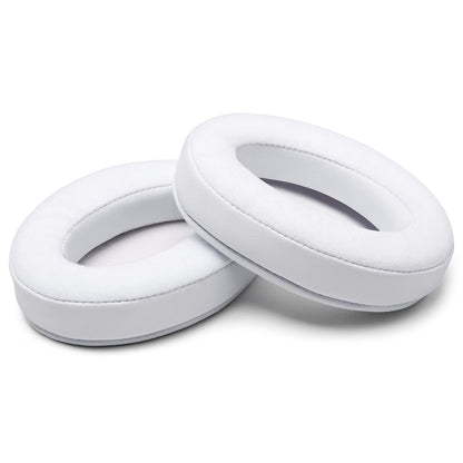 WC PadZ Velour - The Ultimate Upgraded Earpads by Wicked Cushions - Compatible with Audio Technica, HyperX, SteelSeries Arctis & More - Extra Thick - Bigger Opening - Softer Memory Foam | White