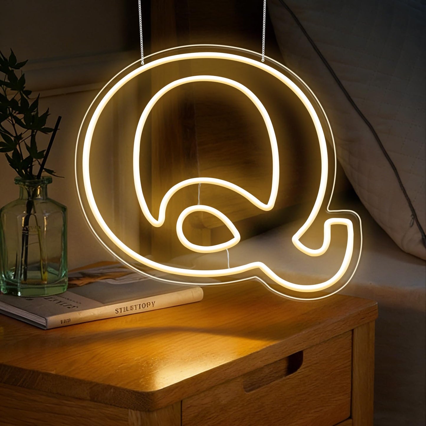 RumonZS Light Up Letters Q LED Letters Lights Neon Sign 26 Alphabet 11.2"Decorative Lighted Alphabet for Wedding Party Birthday Bar Christmas Home Decor Letter Lights (Warm White)