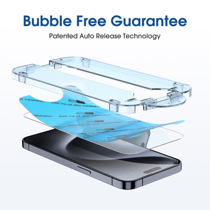 amFilm Easiest Installation OneTouch for iPhone 14 Pro [6.1 Inch] Screen Protector Tempered Glass, Auto-Alignment Tech, Bubble Free and Full Coverage Case Friendly, Anti-Scratch 2 Pack